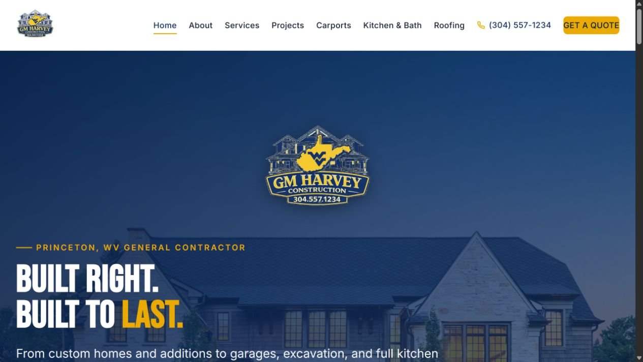 GM Harvey Builds Princeton local business website